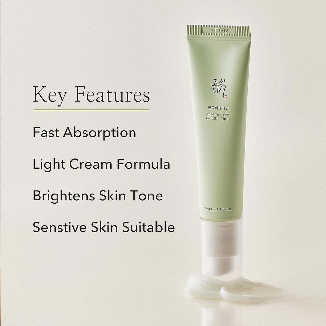 Beauty of Joseon Light on Serum Vitamin C Centella Dark Spot Fine Lines Pigmentation Correcting Serum, Hydrating Moisturizer, Korean Skin Care for Men and Women, 30Ml, 1 Fl.Oz