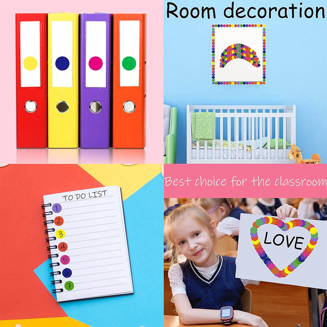 1400 PCS Colored Dot Stickers round Color Coding Labels Polka Circle Dot Label Sticker for Office,Classroom,Papers Etc