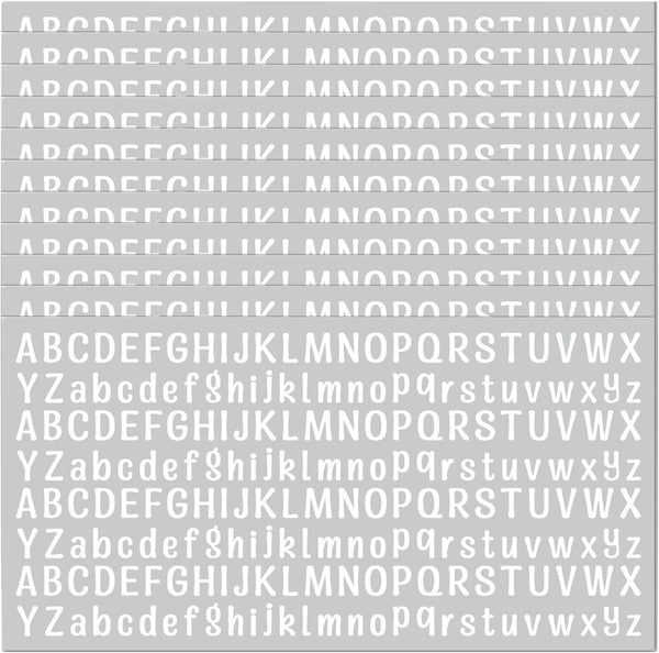 10 Sheet Small Letter Stickers, 1/2 Inch Self Adhesive Alphabet Stickers, Cute Vinyl Letter Stickers for Arts Crafts Outdoor Sign Poster Windows Doors Mailboxes Car Truck - White