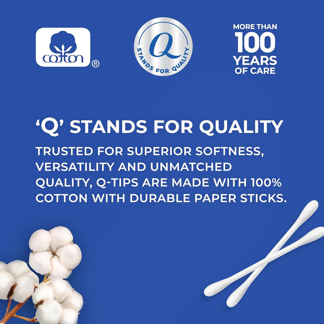 Q-Tips Cotton Swabs for Hygiene and Beauty Care Original Cotton Swab Made with 100% Cotton 500 Count