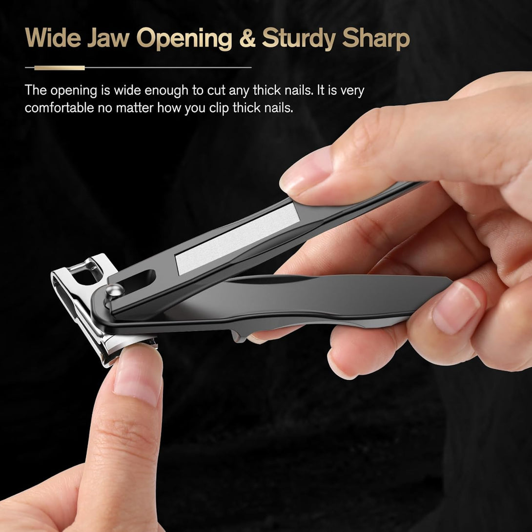 FERYES 360° Rotating Nail Clippers for Seniors, Long Handle Fingernail Clippers for Men and Women, Ergonomic EZ Grip Toenail Clippers for Thick Nails