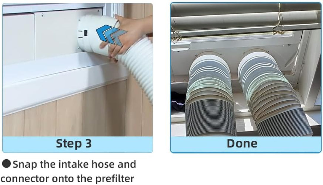 Washable Hose Pre-Filter for Portable Air Conditioner, Perfect Fit, 5’’ Diamiter 1 Pack White