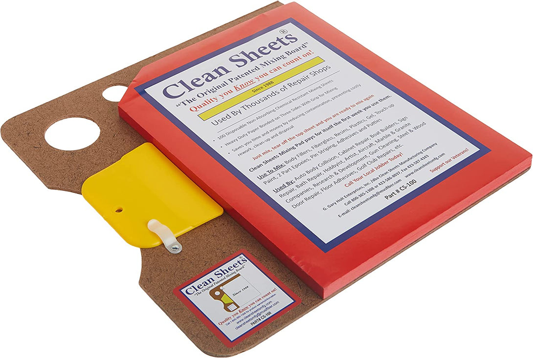 Clean Sheets - CLN-CS100 Superior Mixing Pad (12X12) - 100 Disposable Sheets for Toughest Job, Clear