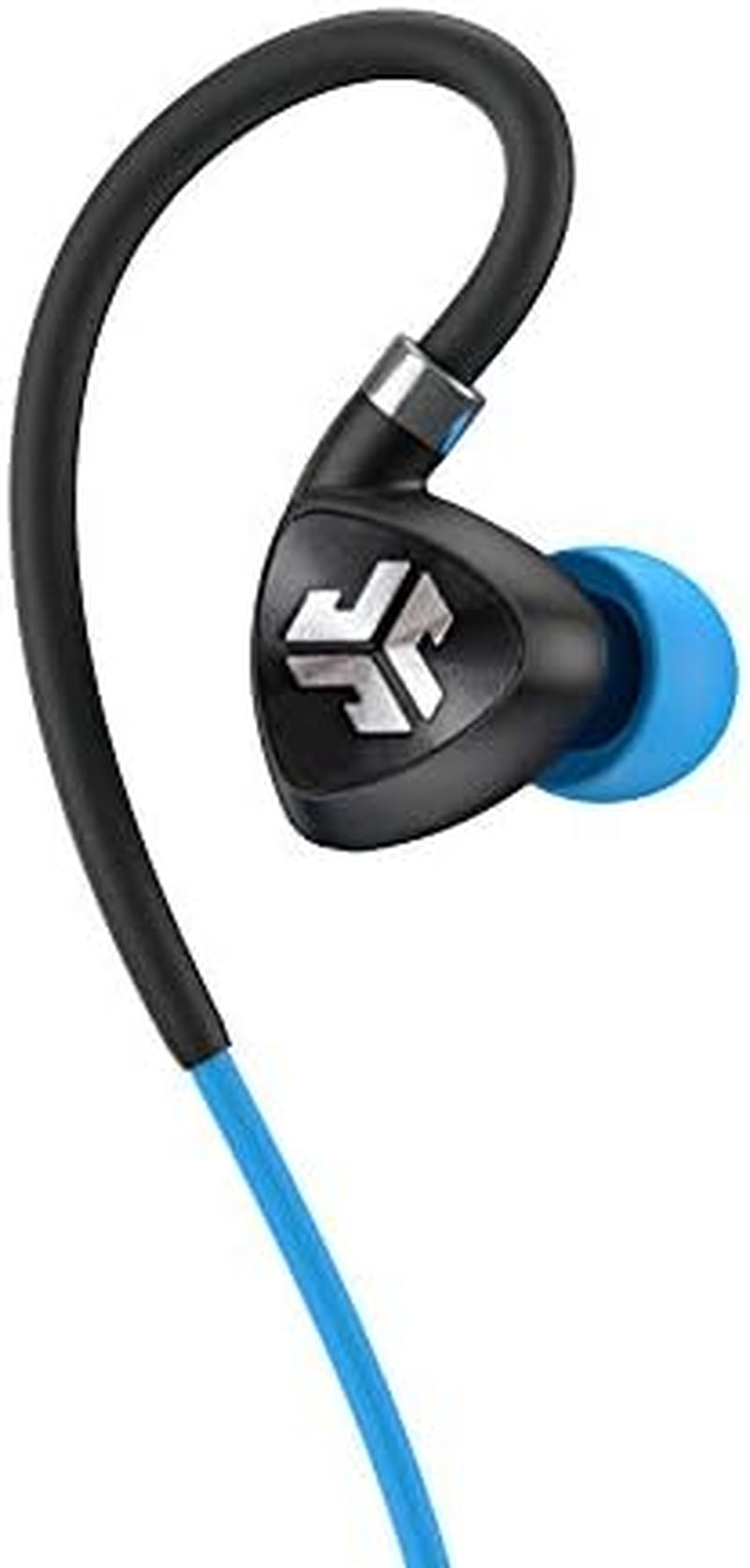 Jlab Fit 2.0 Bluetooth Enabled Wireless Sports Earbuds, Bluetooth 4.1, 10Mm Titanium Drivers, 6 Hour Battery Life, IP55 Sweatproof, Flexible Memory Wire, Blue