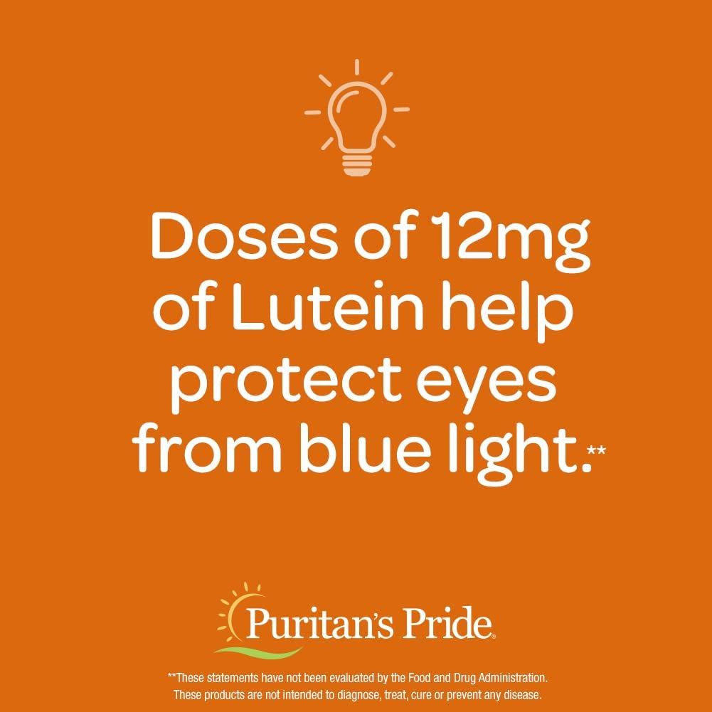 Puritan'S Pride Lutein and Zeaxanthin Supplements for Eyes, Zeaxanthin 800Mcg plus Lutein 20Mg Once Daily Softgels, 240 Day Supply - 120 Count (Pack of 2) (Package May Vary)