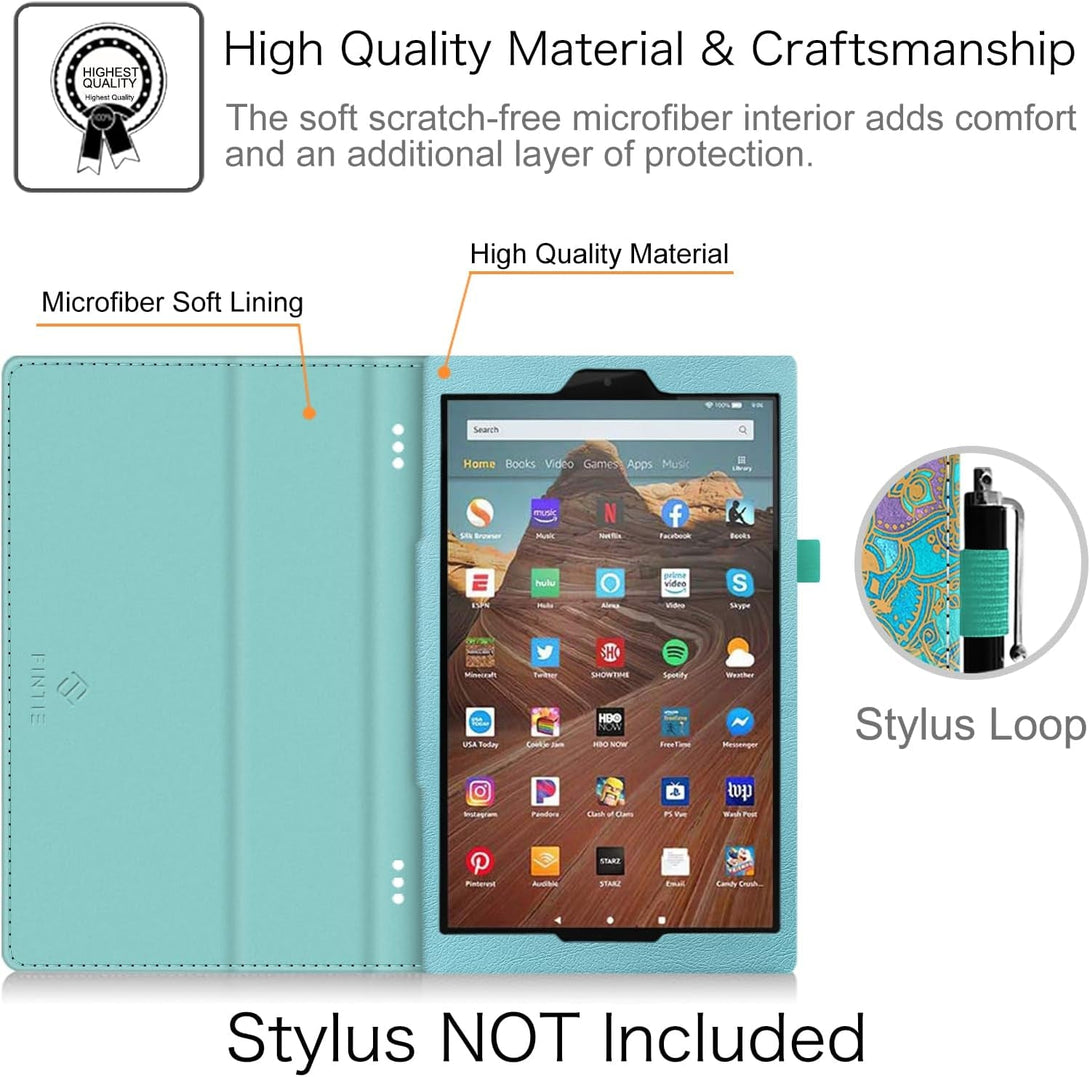 Fintie Folio Case for Amazon Fire HD 10 Tablet (Compatible with 7Th and 9Th Generations, 2017 and 2019 Releases) - Premium PU Leather Slim Fit Stand Cover with Auto Wake/Sleep, Shades of Blue