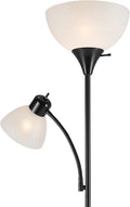 Globe Electric 67135 72" Floor Lamp with Adjustable Reading Light, Bright, Easy-to-Assemble Torchiere for Bedroom, Living Room & Office -