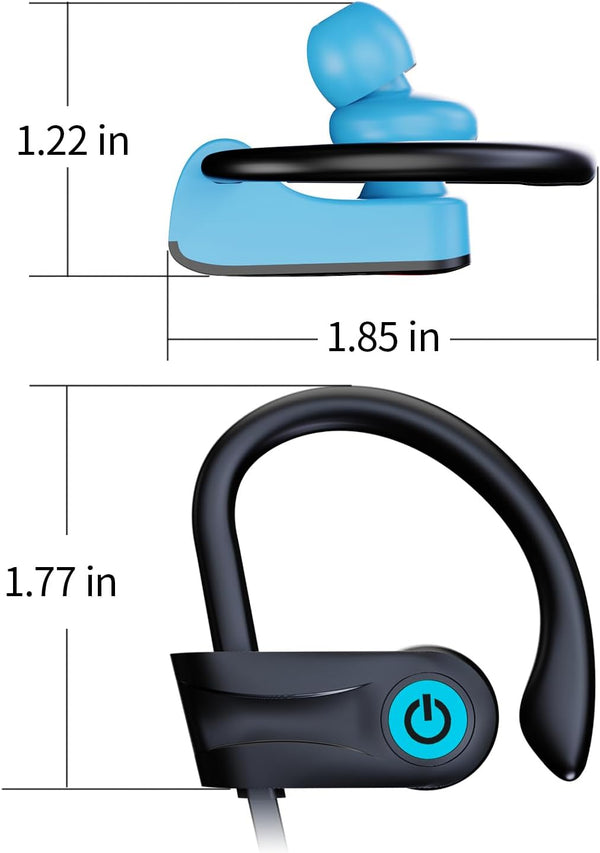 Boean Bluetooth Headphones, Bluetooth 5.3 Wireless Headphones with 16 Hours Playtime, Stereo Bass IPX7 Waterproof Over Ear Earphones AI Music