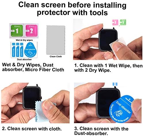 Screen Protector Compatible with Bestinn 1.47" and Mindrose H80 1.47Ã¢ÂÂ Smartwatch, Soft TPU, 6 Pieces, Bubble Self-Healing