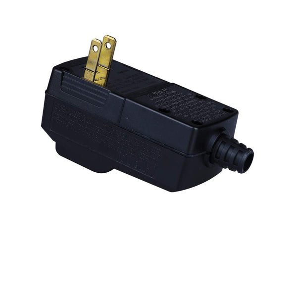 GFCI Replacement Plug Assembly 2 Prong Wires 15 Amp Waterproof Electrical Cord End Male GFI Circuit Breaker for Pool Pump Power Pressure Washer