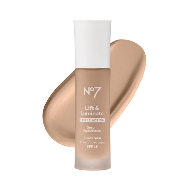 No7 Lift & Luminate Triple Action Serum Foundation - Liquid Makeup with SPF 15 f
