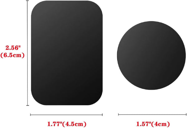 Pau1Hami1Ton Adhesive Thin Metal Plates(Compatible with Magnetic Mounts),4 Piece Metal Plates for Phone Case for Car.(2 Rectangle and 2 Round) S-07N