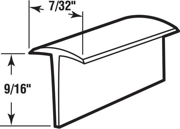 Prime-Line T 8680 9/16 In. x 37 In. Gray Vinyl Storm Door Bottom Sweep (Single Pack)