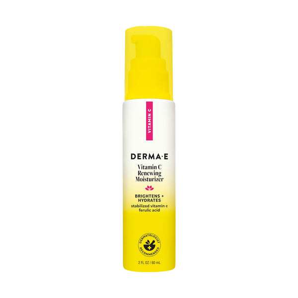Derma E Vitamin C Renewing Face Moisturizer, 2 Oz, Brightening and Hydrating Facial Skin Renewing Cream, Anti-Aging Wrinkle Cream for Women, Day