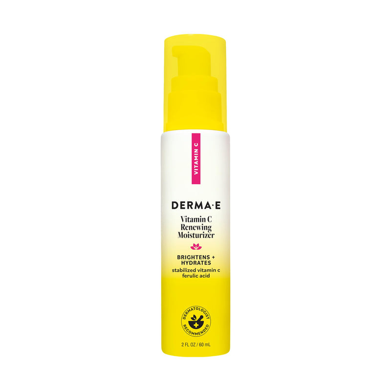 Derma E Vitamin C Renewing Face Moisturizer, 2 Oz, Brightening and Hydrating Facial Skin Renewing Cream, Anti-Aging Wrinkle Cream for Women, Day