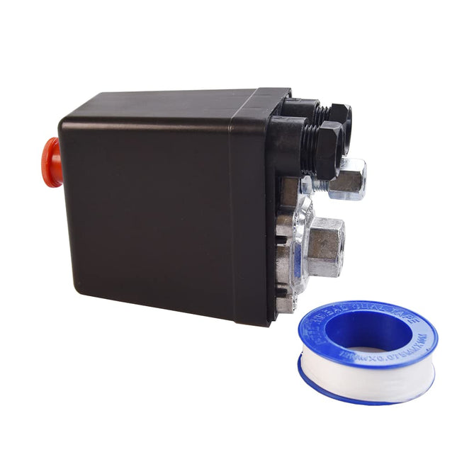 1/4Single-way air Compressor Pressure Switch Central Pneumatic air Compressor Pressure Switch Control Valve, Pressure reducing Switch 90-120 PSI