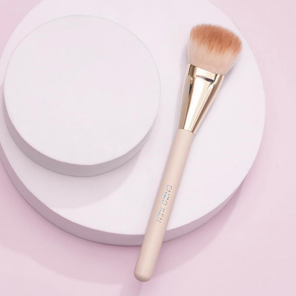 Angled Blush Brush, Blush Makeup Brush, Detail Blush Brush, Fluffy Blush Brushes for Cheeks, Contour Makeup Brushes, Power Contour Brush - Gold