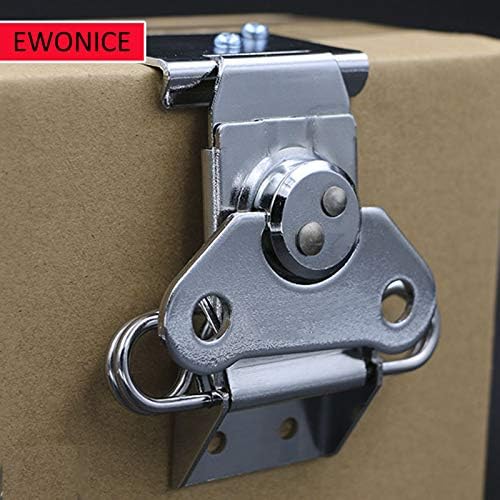 4Pack Steel Spring Loaded Small Butterfly Twist Latch and Keeper Zinc Toggle Clamp Small Surface Mount Case Box Chest Closure