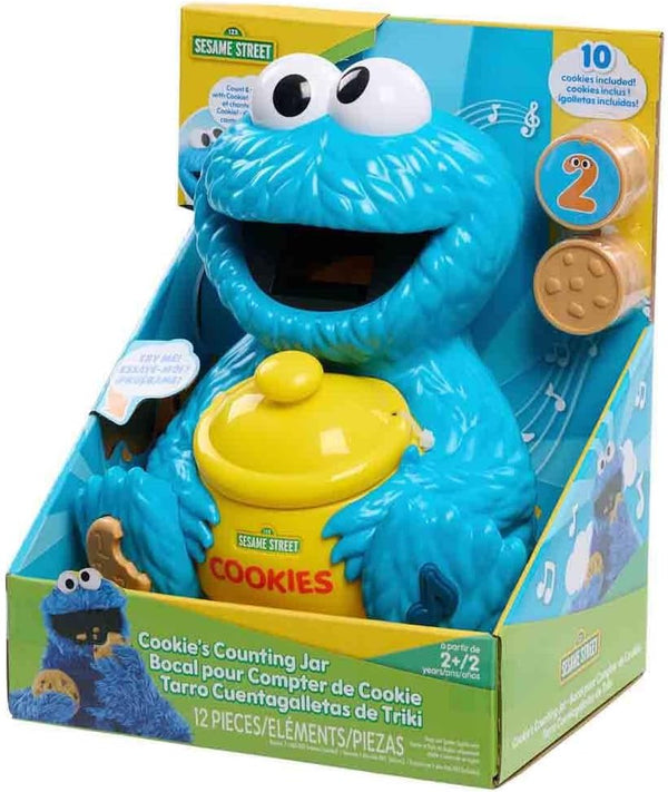 Sesame Street Cookie's Counting Jar, 12-Pieces, 20+ Phrases and Sounds, Learning and Education, Kids Toys for Ages 2 Up by Just Play