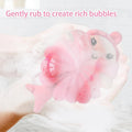 Bath Loofahs,Ttdesefu Body Sponge Loofah,Bath Sponge Shower Puff Soft Loofah Sponge Pouf Exfoliating Mesh Shower Ball (Animal，2 Pcs) (Dark Pink,Blue)