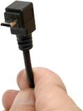 Micro B 5 Pin Right Angle 90 Degree Extension Cable(25cm) | Male to Female Adapter Syncing & Charging USB Cable (Down)