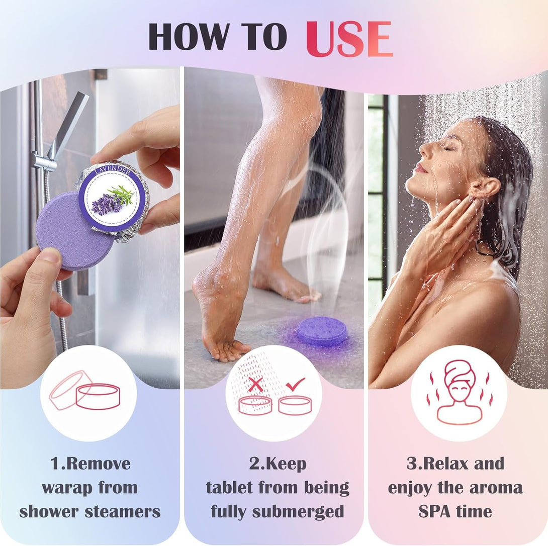 Shower Steamers Aromatherapy, Birthday Gifts for Women Wife Teen Girls Mom, Natural Essential Oil Home SPA Self Care Stress Relief Shower Bombs (8 Pack)