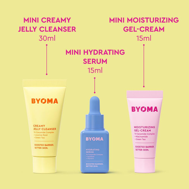 BYOMA so Hydrating Set - Barrier Repair Skincare Set - Creamy Jelly Cleanser, Hy