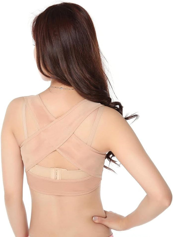 Healifty 2pcs Tank Tops Back Brace Womens Bras Push up Ladies Top Jacket Protective Gear Bracket Chest Support XXLx2pcs Skin-Colorx2pcs