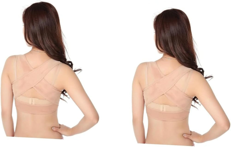 Healifty 2pcs Tank Tops Back Brace Womens Bras Push up Ladies Top Jacket Protective Gear Bracket Chest Support XXLx2pcs Skin-Colorx2pcs