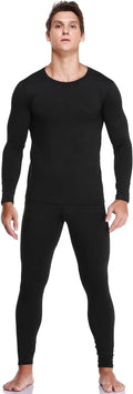 Jzcreater Thermal Underwear for Men, Mens Long Johns Thermal Underwear Set, Fleece Lined Base Layer for Cold Weather