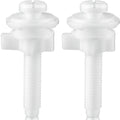 Jetec 2 Pieces Toilet Seat Screws Replacement Kit Plastic Bolts with Plastic Nuts and Washers Parts Kit for Fixing the Top Toilet Seat, White 2 White