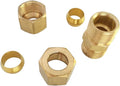 1/8" Compression Union Brass Tube Fitting, 1/8" OD x 1/8" OD, 5pcs 5 1/8" x 1/8" Tube OD