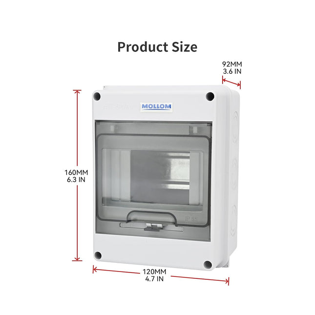 5 Way Circuit Breaker MCB Distribution Protection Box with DIN Rail, IP65 Waterproof,For Indoor and Outdoor