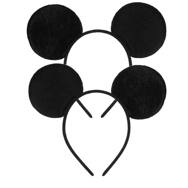 FANYITY Mouse Ears Headbands Sequin Hair Band for Girls Women Boys Party, 2 Pieces (Black)