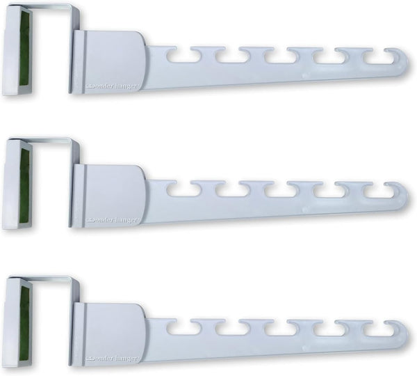Wonder Hanger Over The Door 3-Pack Organizer for Clothes Hangers, Space-Saving Cascading Hanger Hooks, White