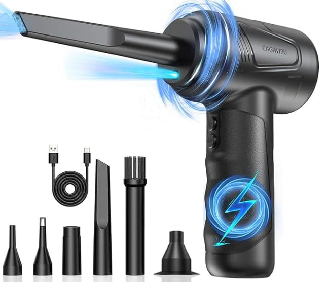 Compressed Air Duster-Cordless Air Blower-Electric Air Duster for Cleaning Keyboard Pc-Air Cleaning Kit-3 Speed Duster C