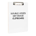 Dry Erase Wood Clipboard, Hardboard Clip Board 8.5X11 for Classroom, Students, Kid, Size 9" X 12.5", Double-Sided White Board, with Low Profile