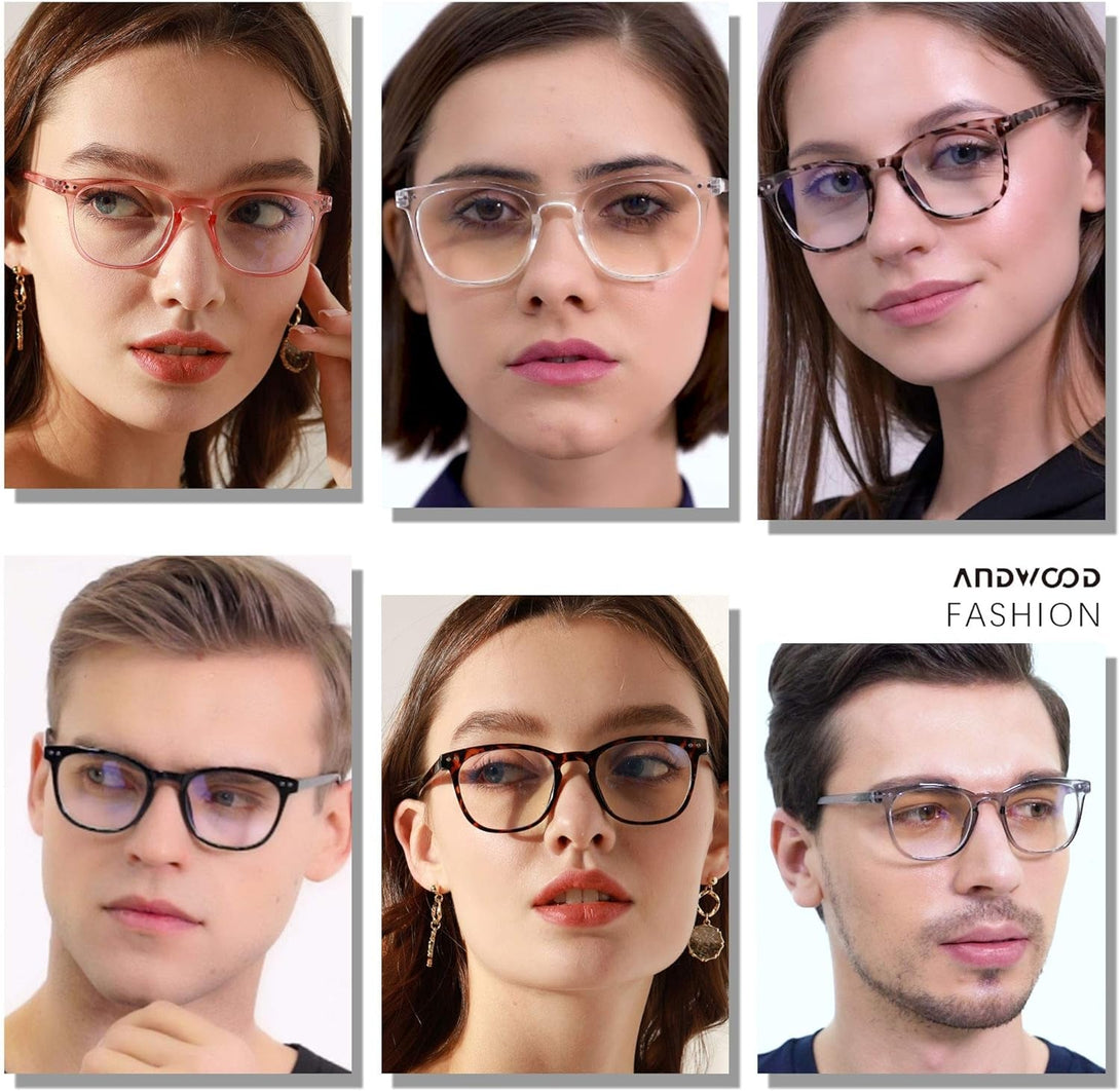 ANDWOOD Blue Light Blocking Glasses Women Men Computer Small Face Clear Bluelight Blocker Eyeglasses Frame