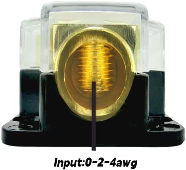 KCT 0/2/4 Gauge in 4/8 Gauge Out 2 Way Amp Power Distribution Block for Car Audio Splitter