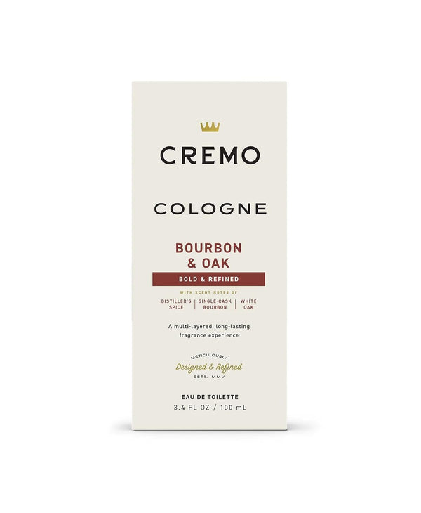 Cremo Cologne For Men - Bourbon & Oak Mens Cologne Spray, A Sophisticated Blend of Distiller’s Spice, Fine Bourbon and White Oak, Multi-Layered