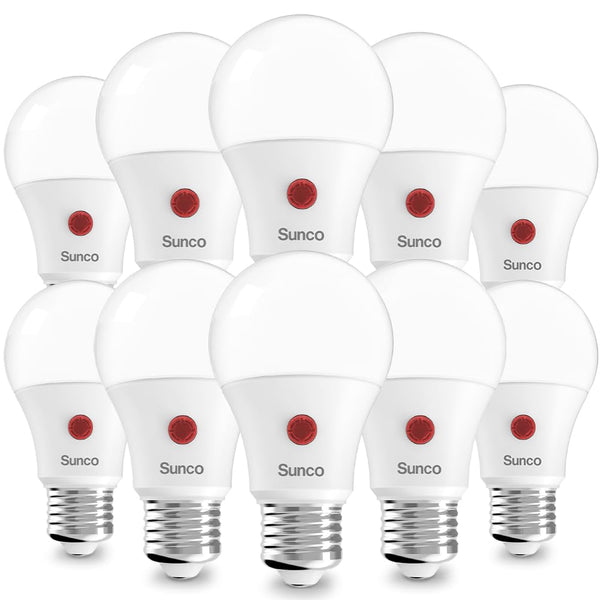 Sunco 10 Pack Dusk to Dawn LED Outdoor Light Bulb A19, Photocell Automatic for Exterior Lighting, 800 LM, 9W (60W Eqv.), 4000K Cool White, Auto