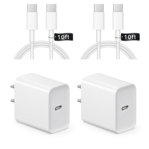 iPhone 17 16 15 Charger Fast Charging 10FT - 20W USB C Charger Block | with 10FT Type C to C Cable Compatible with iPhone 17/17 Pro/17 Pro