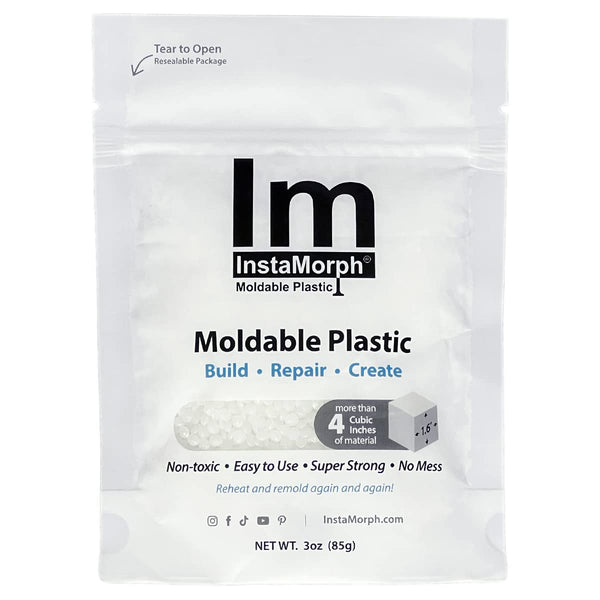 InstaMorph Reusable Moldable Plastic for Crafts,Sculpting,Cosplay,More 3oz | Reusable Thermoplastic Beads, Meltable Polymorph Pellets, Lightweight
