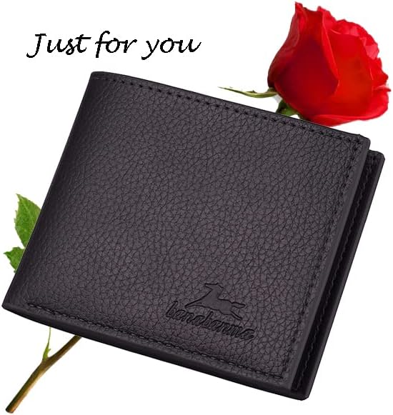 Slim Wallet for Men with Coin Purse, Minimalist Wallet with Zipper, Bifold Mens Wallets with Credit Card Holder, PU Leather Men'S Wallet with