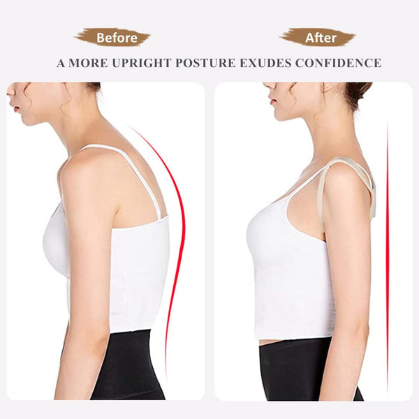WEEOATAR Upper Back Brace Posture Corrector Posture Trainer, Breathable, Adjustable, Easy to Use with Magic Stickers, 4 Back Straps Back