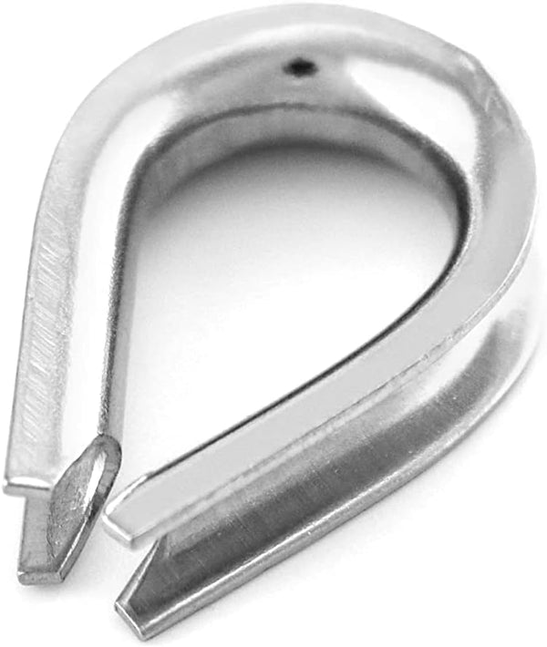 YAMASO 50Pcs 1/8" M3 Stainless Steel Thimble for Diameter Wire Rope Cable Thimbles Rigging