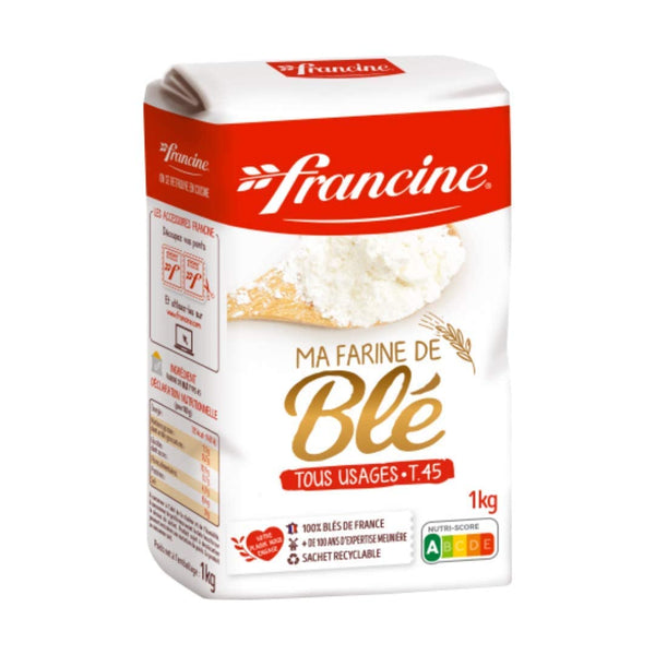 Francine T65 All-Purpose French Flour, Unbleached, 10% Protein, 2.2lb (2-Pack) 35.3 Ounce (Pack of 2)