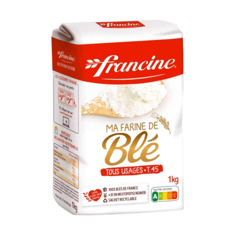 Francine T65 All-Purpose French Flour, Unbleached, 10% Protein, 2.2lb (2-Pack) 35.3 Ounce (Pack of 2)