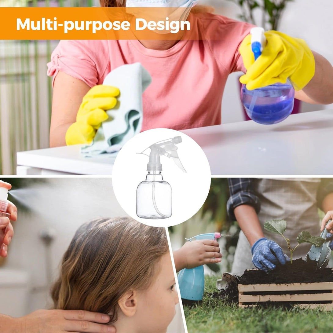 24 Pcs Plastic Spray Bottles, 8 Oz Empty Refillable Spray Bottles with Adjustable Nozzles, Small Leak-Proof Sprayers, Storage Bottles for Hair Care, Gardening, Cleaning