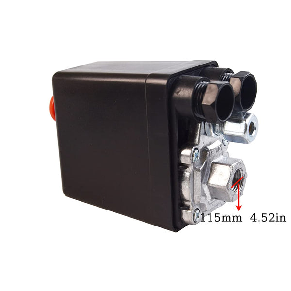 1/4Single-way air Compressor Pressure Switch Central Pneumatic air Compressor Pressure Switch Control Valve, Pressure reducing Switch 90-120 PSI
